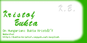 kristof bukta business card